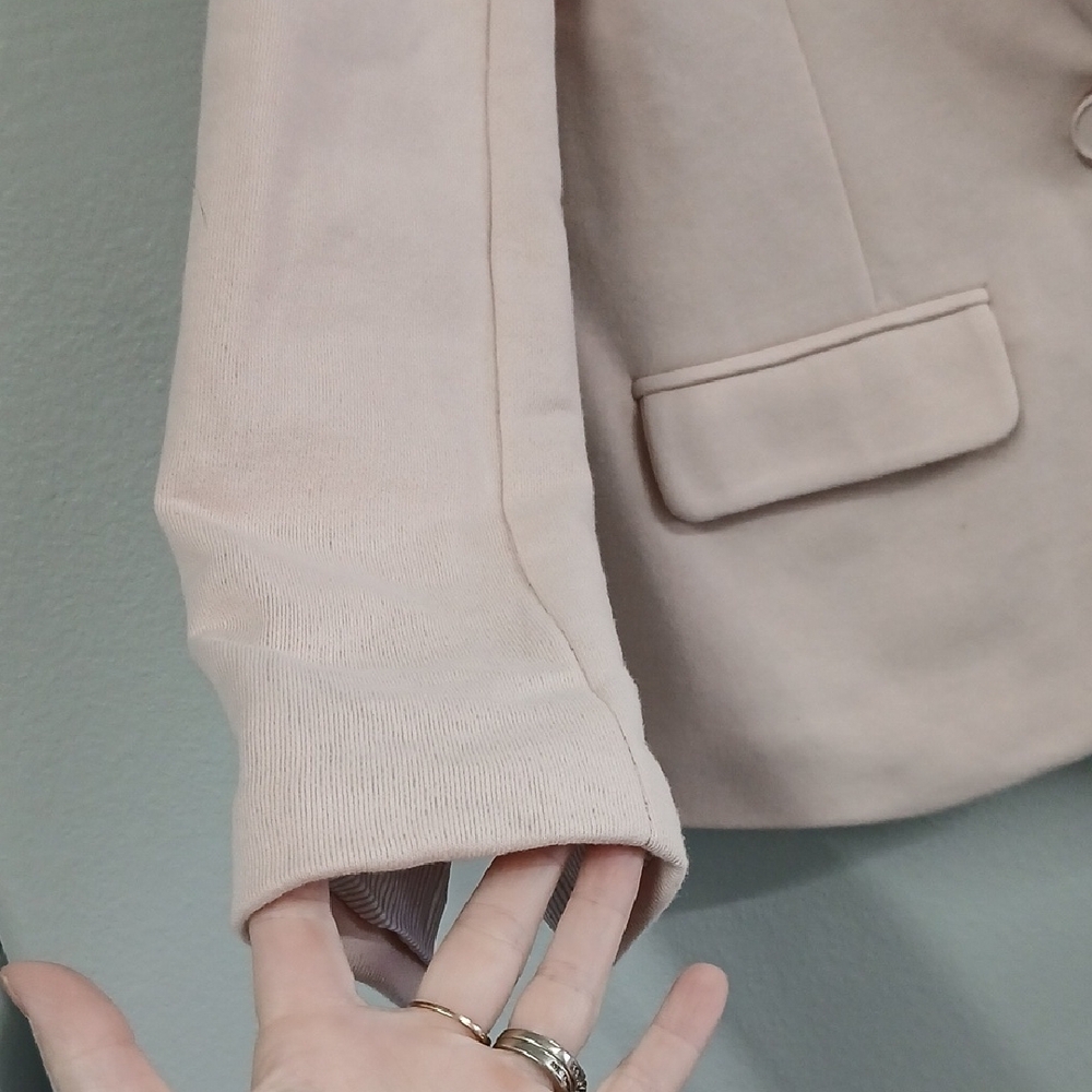 Gibson Look Pearl Blush Pink Single Button Notch Collar Blazer Size SM - Picture 3 of 9